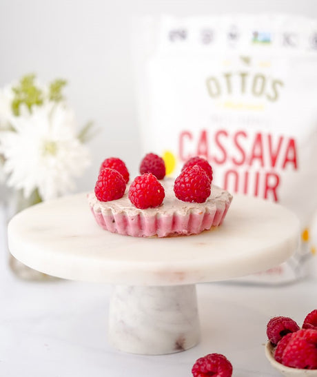 Cassava Flour Raspberry Chocolate Cheesecake Tart