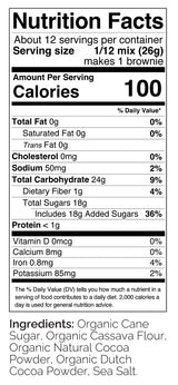 grain-free brownie mix nutrition label